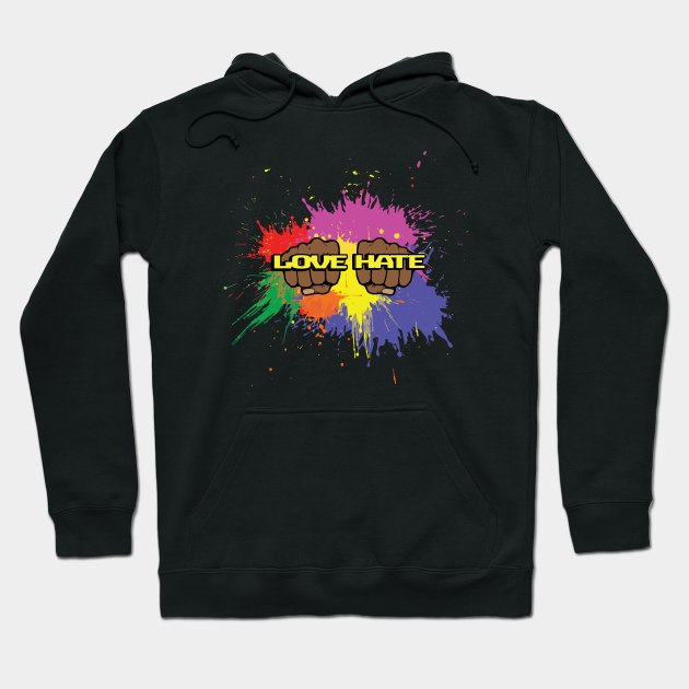 Love Hate Rings Hoodie by Ebony T-shirts